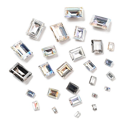 K 9 кабошоны из стеклянного страза, задние и задние, прямоугольные