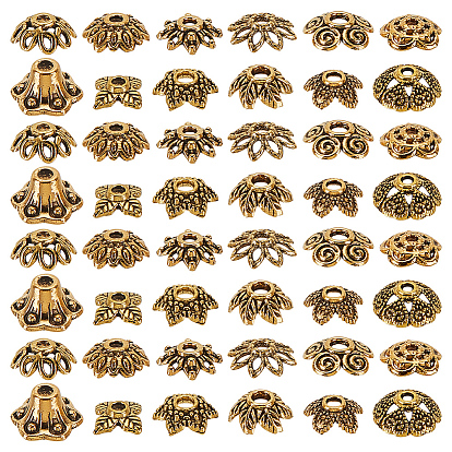 240 шт. 12 стили тибетский стиль цинковый сплав бусины колпачки, цветок