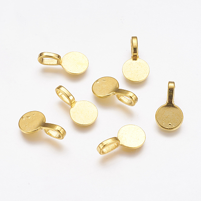 Alliage colle sur bails pendentif pad plat, plat rond, sans plomb et sans nickel