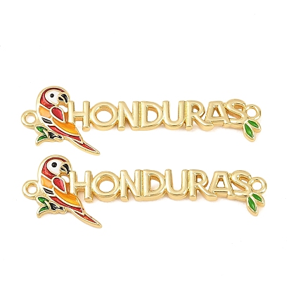 Подвеска-шарм в виде птицы из латуни с эмалью и надписью "Hondura"., долговечный, стойки покрытие, без свинца и без кадмия, красочный