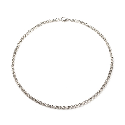 304 Stainless Steel Double Link Rolo Chains Necklace for Women