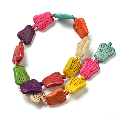 Синтетических нитей бирюзовые бусы, окрашенные, зеленый перец