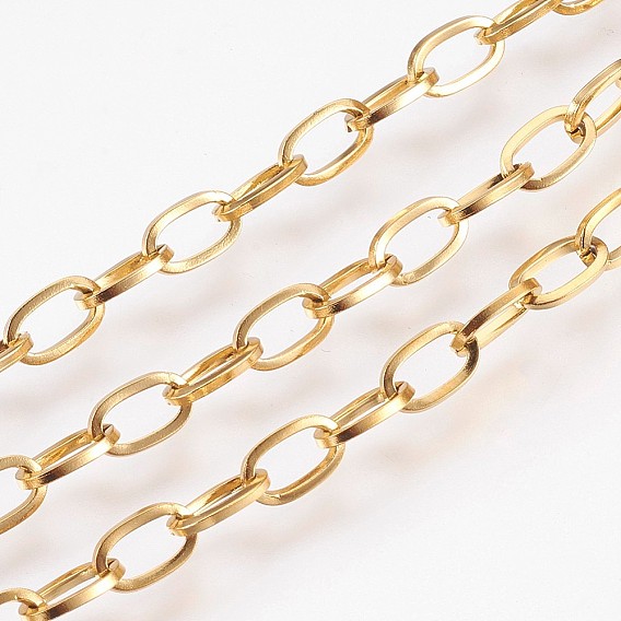 304 кабельные цепи из нержавеющей стали, несварные, с катушкой, Плоско-овальные, ионное покрытие (ip)