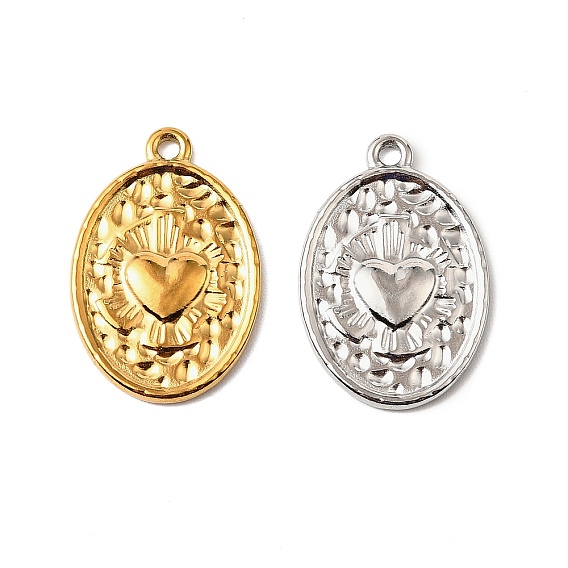 304 подвески из нержавеющей стали, овал с подвеской в виде сердца