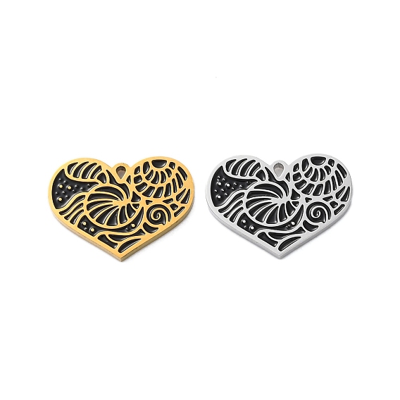 Ионное покрытие (IP) 304 подвески из нержавеющей стали с черной эмалью, шарма сердца