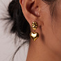 14K Gold Plated Irregular Heart Pendant Earrings - European and American Style