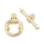 Brass Toggle Clasps, Long-Lasting Plated, Ring