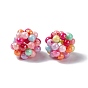Handmade Plastic Imitation Pearl Woven Beads, Round