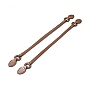 Leaf End Cowhide Leather Sew On Bag Handles, with Brass Findings, Bag Strap Replacement Accessories
