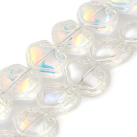 Transparent Electroplate Glass Beads, AB Color Plated, Auspicious Clouds Shape
