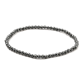 Synthetic Non-Magnetic Hematite Beaded Bracelets, Faceted