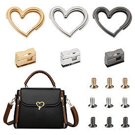 3 сумки 3 цвета цинковый сплав сумка с поворотным замком аксессуары, сумочки замок, сердце