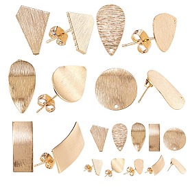 24 шт 6 стили латунные серьги-гвоздики, с петлей, без кадмия, без никеля и без свинца, долговечный