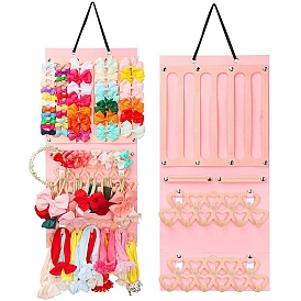 Felt Hair Accessories Storage Bags, Wall Hanging Organizer, Foldable Felt Hanging Bag, Rectangle