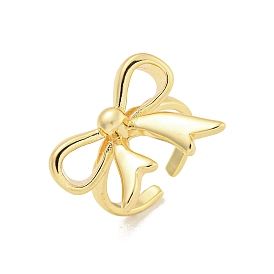 Латунное кольцо с открытой манжетой и бантом для женщин, без свинца и без кадмия, долговечный