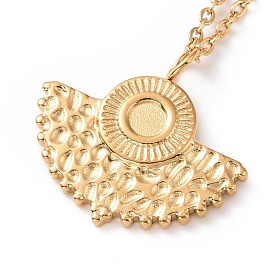 Ion Plating(IP) 304 Stainless Steel Fan Pendant Necklace for Women