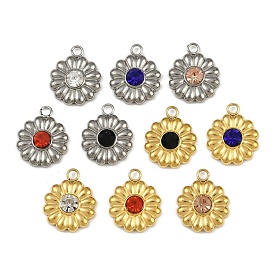 304 прелести нержавеющей стали, со стразами, цветочный шарм