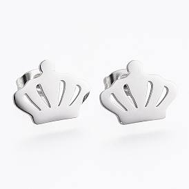 304 из нержавеющей стали серьги, гипоаллергенные серьги, корона