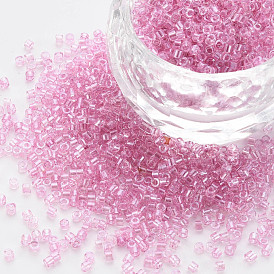 Glass Cylinder Beads, Seed Beads, Transparent Colours Luster, Round Hole