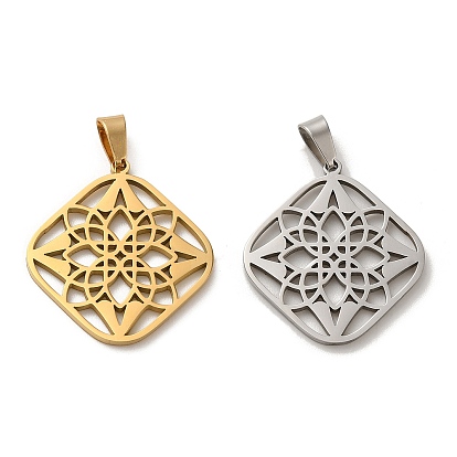 304 подвески из нержавеющей стали, лазерная резка, полый цветочный шарм