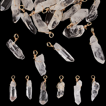 40Подвески из натурального кварца, с медной проволокой