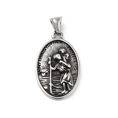 Ретро 304 из нержавеющей стали большие кулоны, овал с человеческим обаянием