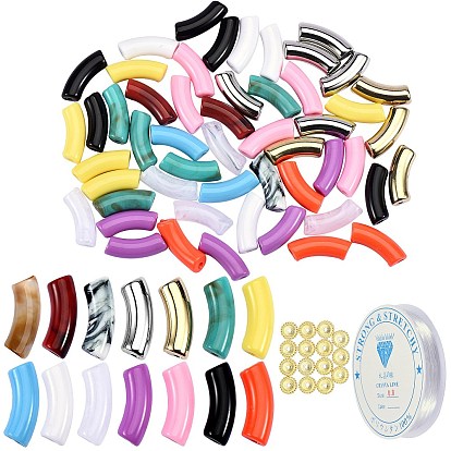 Ювелирные изделия, в том числе акриловые и пластиковые трубчатые бусины ccb, Бусины разделители из сплава , эластичные нити кристалл