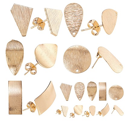 24 шт 6 стили латунные серьги-гвоздики, с петлей, без кадмия, без никеля и без свинца, долговечный