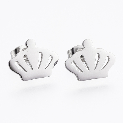 304 из нержавеющей стали серьги, гипоаллергенные серьги, корона