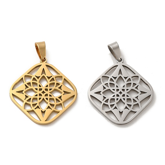 304 подвески из нержавеющей стали, лазерная резка, полый цветочный шарм