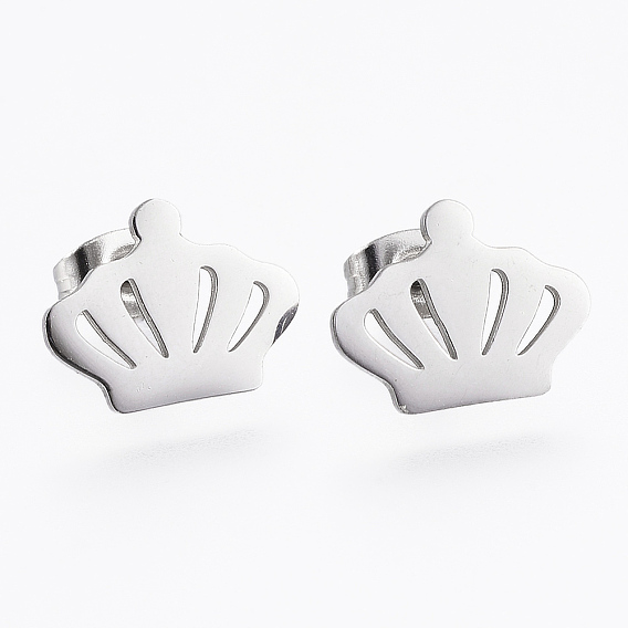 304 из нержавеющей стали серьги, гипоаллергенные серьги, корона