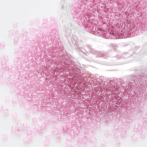 Glass Cylinder Beads, Seed Beads, Transparent Colours Luster, Round Hole