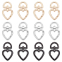 12Pcs 3 colors Alloy Swivel Clasps, Swivel Snap Hook, Heart