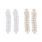 Brass Micro Pave Cubic Zirconia Stud Earrings, Rectangle