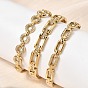 304 Шарнирные браслеты из нержавеющей стали со стразами для женщин, реальный 18 k позолоченный, ионное покрытие (ip), долговечный