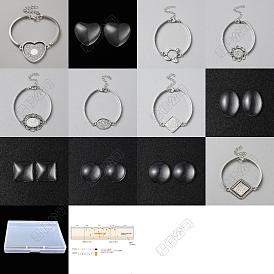 Kits para hacer brazaletes de cúpula en blanco, incluyendo la fabricación de pulseras de aleación, Cabuchones de cristal