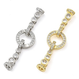 Brass with Clear Cubic Zirconia Fold Over Clasps, Ring