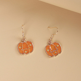 Halloween Pumpkin Earrings - Creative, Personalized Jewelry for Women - Ear Hooks.