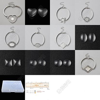 Kits para hacer brazaletes de cúpula en blanco, incluyendo la fabricación de pulseras de aleación, Cabuchones de cristal