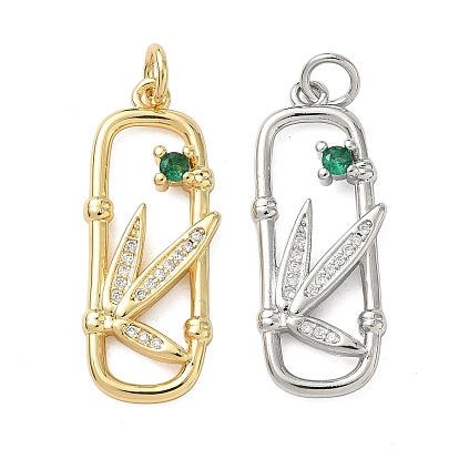 Латунные микро проложить кубического циркония подвески, прямоугольник с подвесками в виде листьев, стойки покрытие, долговечный, без свинца и без кадмия