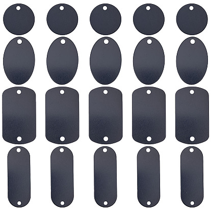Набор для поиска поделок для изготовления ювелирных изделий, в том числе 24шт 4 стилей овальные и плоские круглые алюминиевые подвески и подвески, штамповка пустых жетонов для собак