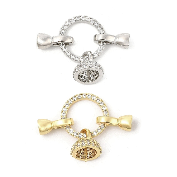 Латунное микропейв, прозрачный кубический цирконий, складные застежки, без кадмия, без никеля и без свинца, кольцо