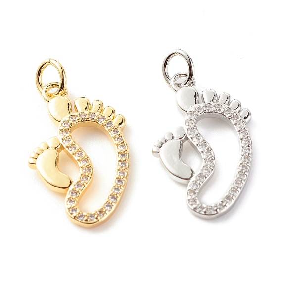 Латунные микропаве прозрачные подвески с фианитом, без кадмия и без свинца, Следы