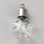 Clear Glass Bottle Pendants, with Platinum Brass Finding