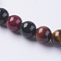 Natural Tiger Eye Beads Strands, Round, Colorful