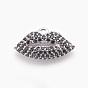 Brass Micro Pave Cubic Zirconia Charms, Lip