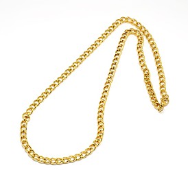 304 Stainless Steel Curb Chain/Twisted Chain Necklace Making, with Lobster Claw Clasps, 22 inch ~24 inch (559~610mm), 5.5mm