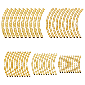 50 шт. 5 стили латунные текстурированные изогнутые трубчатые бусины