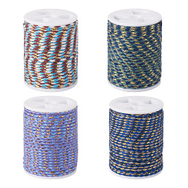 4 рулоны 4 цвета 4 корд поликоттоновый, двухслойный, металлический корд, веревка ручной работы макраме, для гобелена вешалка для растений, вязание ниток своими руками
