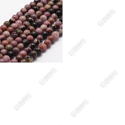 Perlas naturales rhodonite, rondo